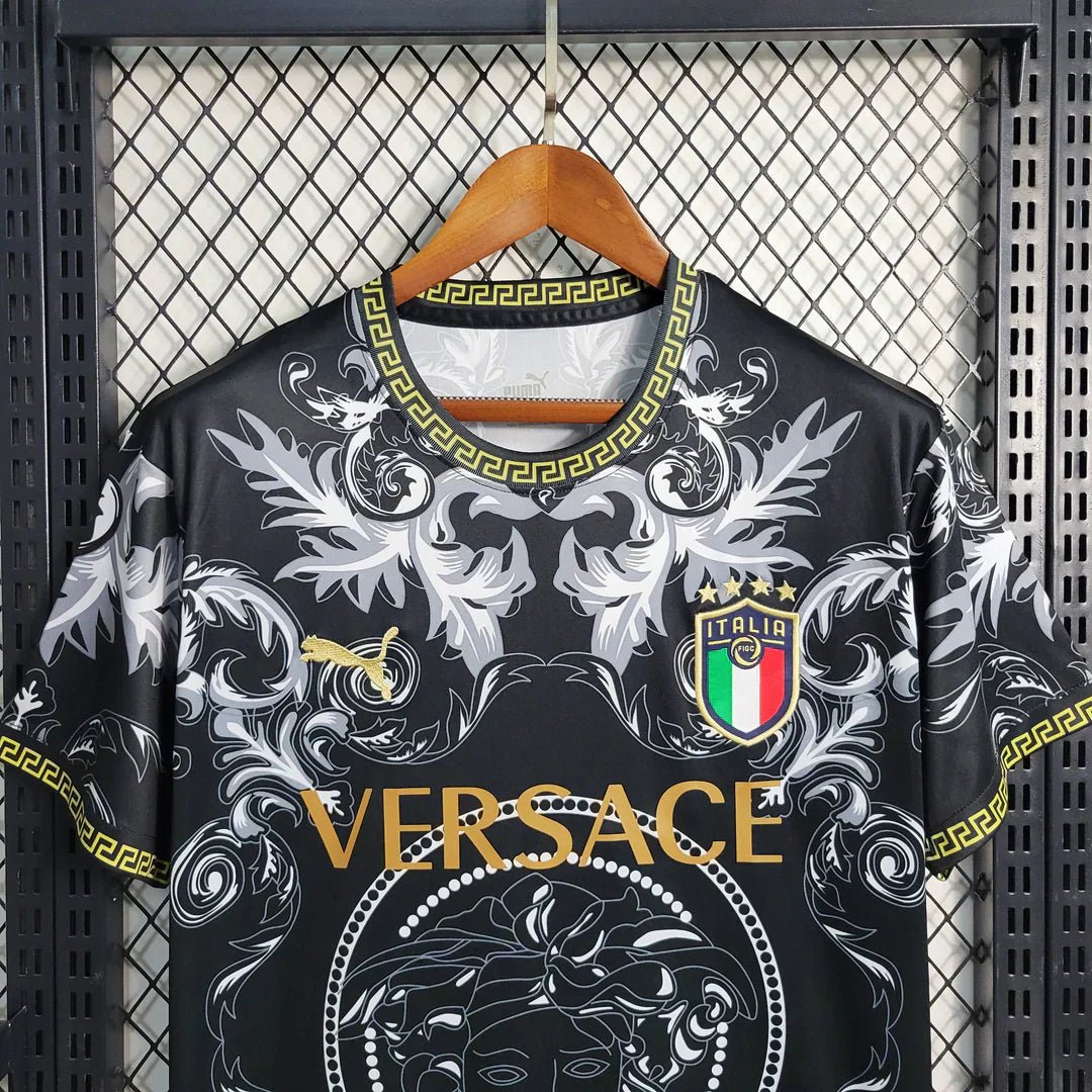 ITALY 2023 CONCEPT VERSACE BLACK HOME SHIRT - KitCulture©