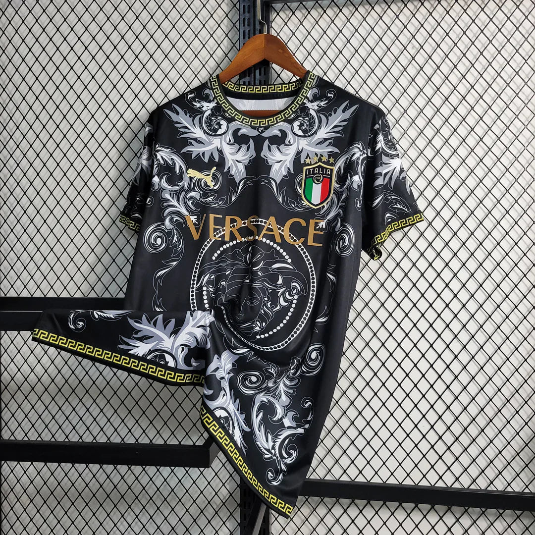 ITALY 2023 CONCEPT VERSACE BLACK HOME SHIRT - KitCulture©
