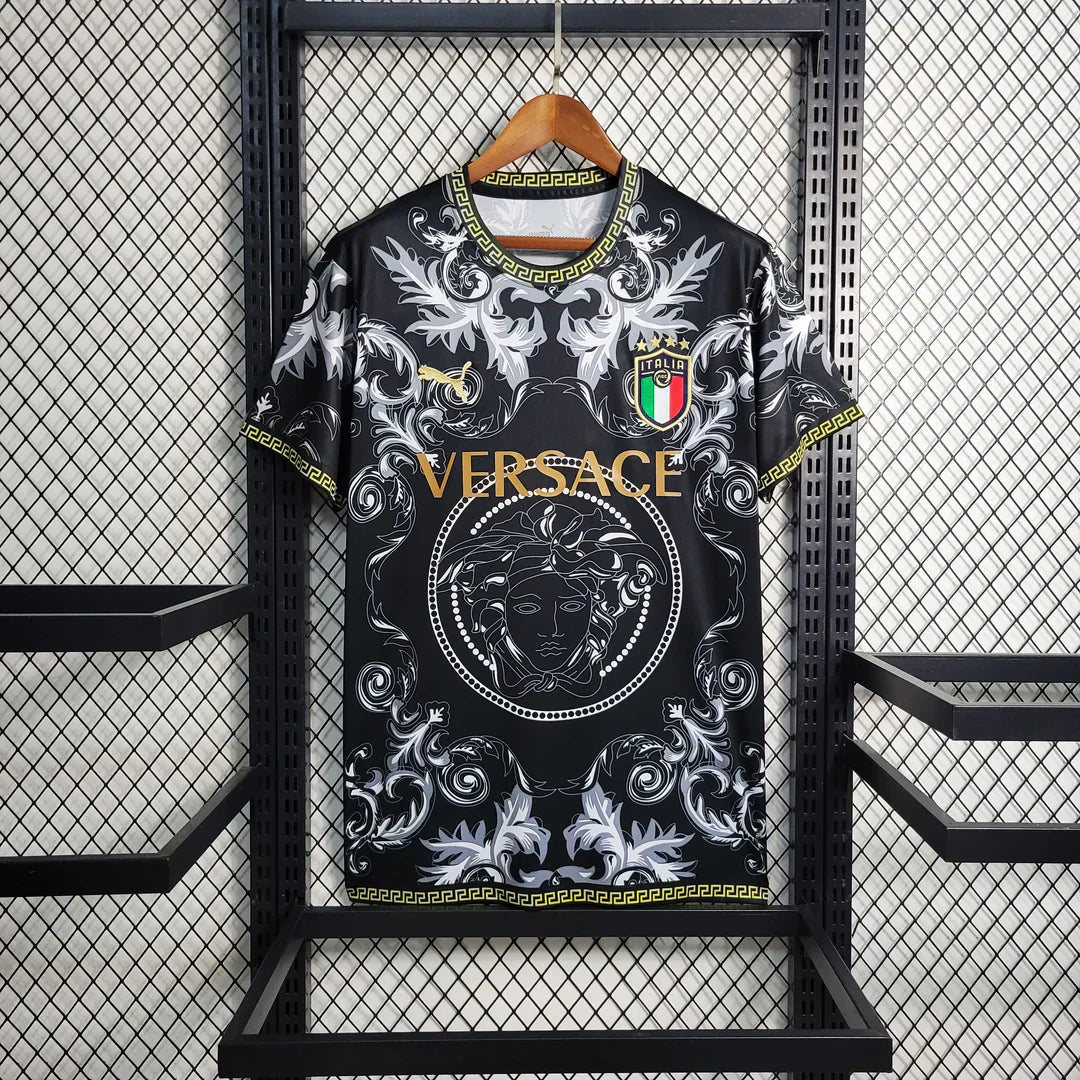 ITALY 2023 CONCEPT VERSACE BLACK HOME SHIRT - KitCulture©